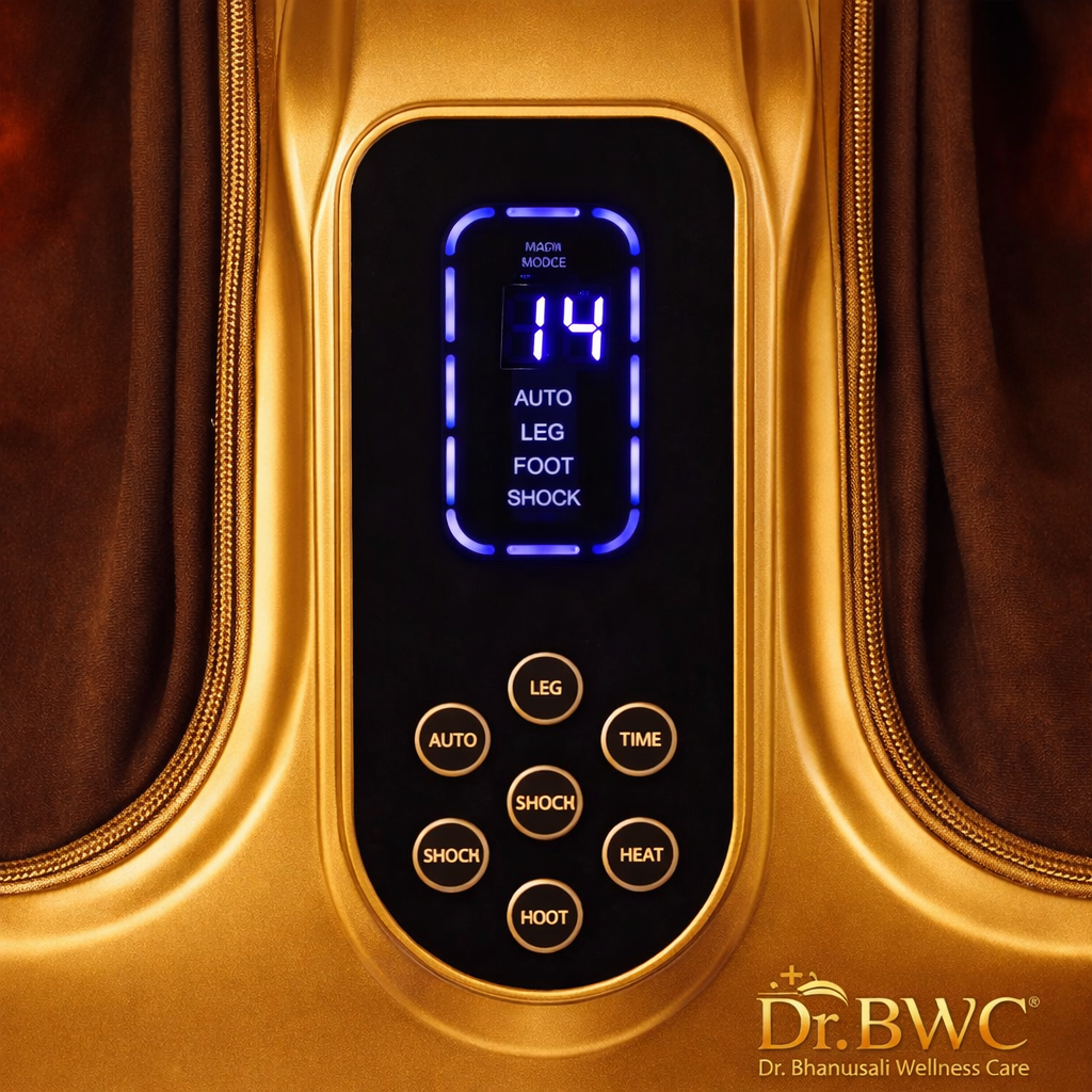 Dr BWC® Foot & Calf Massager Smart Touch Screen Relaxing Leg And foot Massager (With Heat and Vibration) Massager Improving Blood Circulation at Home (Gold)