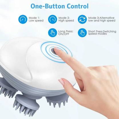 Dr BWC Multifunctional Scalp & Body Massager with One- Button Control | Massager with Multiple Massage Modes - Promotes Relaxation & Circulation | Massager (White & Grey)