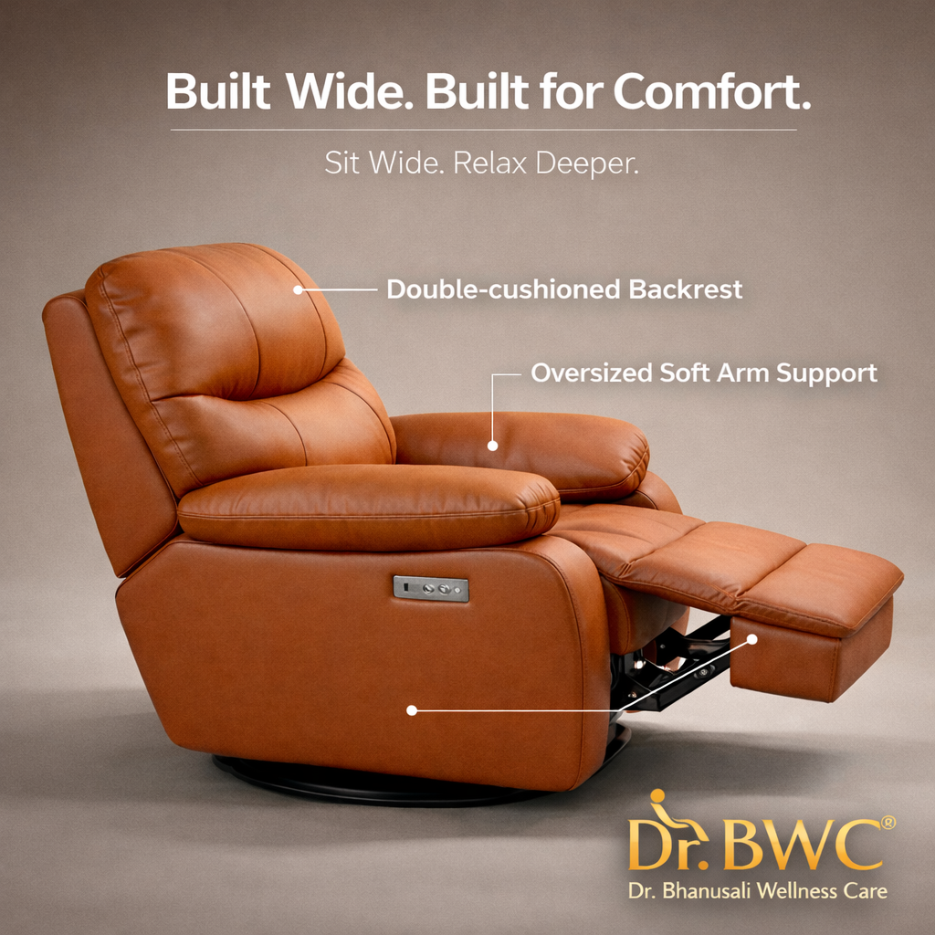 Luxury Motorised Recliner Sofa for Living Room & Home Theatre | German Engineering | Plush Upholstery | Effortless Move & Recline