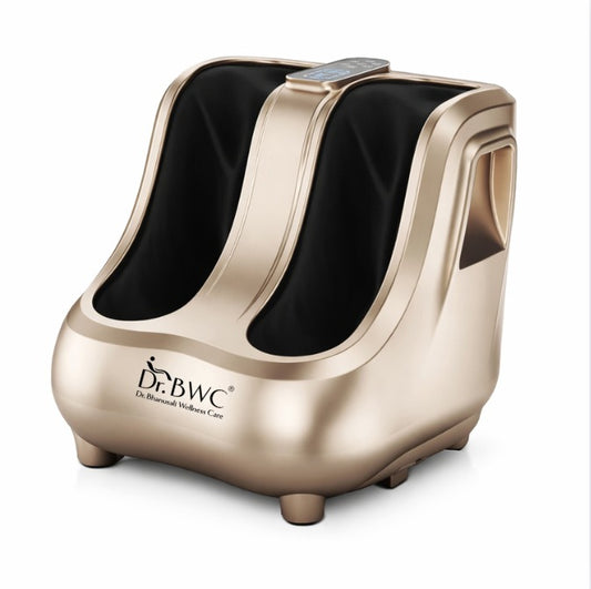 Dr BWC® Foot & Calf Massager Smart Touch Screen Relaxing Leg And foot Massager (With Heat and Vibration) Massager Improving Blood Circulation at Home (Gold)