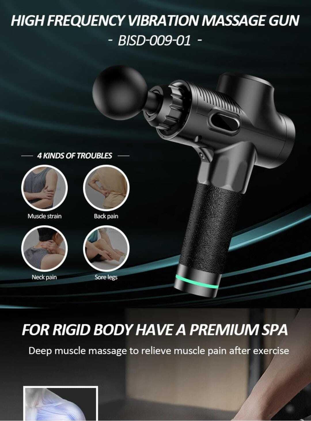 Dr BWC® Massage Gun Body Massager Touch Display Percussion Flash Gun Back Massager for Men & Women With 6 Massage Heads 3 Speed For Deep Tissue Massage Body Relaxation And Pain Relief (Black)