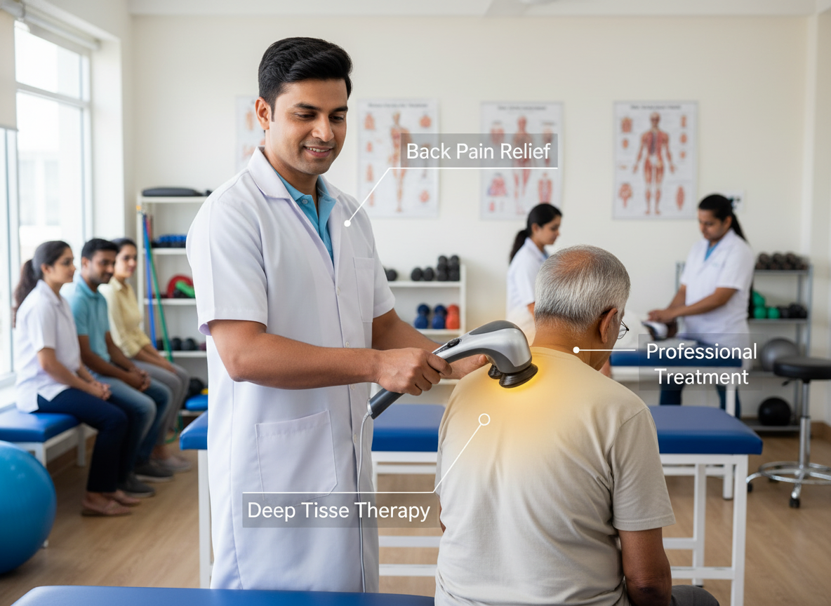 Dr BWC Double Head Massager Double Headed Full Body Pain Relief Massager with Infrared Deep Tissue Massage Massager  (Black, Red)