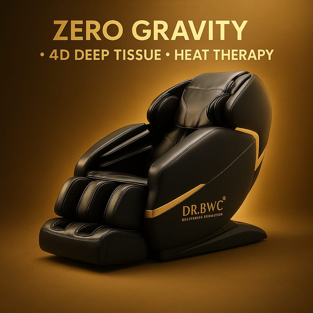 DR BWC® 4D AI Zero Gravity Full Body Massage Chair for Home & Office | SL Track | Air Compression | Heated Recliner with Bluetooth, Smart Touch Panel & Auto Modes (Black)