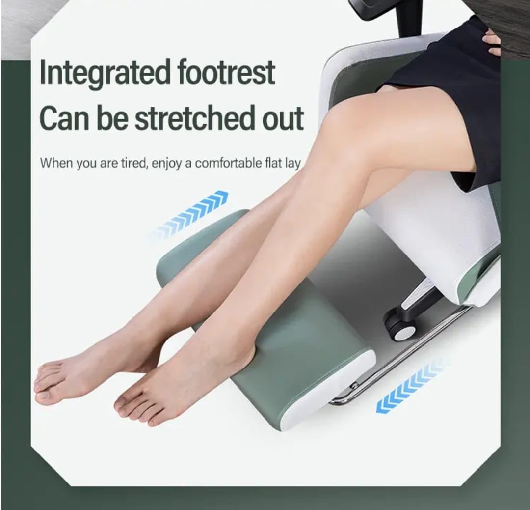 Dr BWC® The Founder Office & Gaming Body Electric Massage Chair with Shiatsu Rolling & Tapping Pressure Corded Electric Massage, White & Pistau