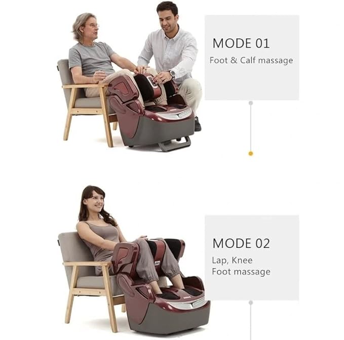 Dr BWC® Premium Foot, Calf & Thigh Massager with Heat, Vibration & Air Compression | 6 Modes, 4 Intensities | Adjustable Fit | Auto Shut-Off | Ideal for Pain Relief & Circulation
