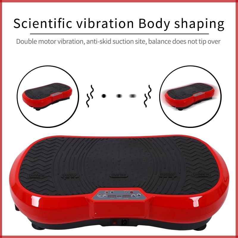 DR BWC Crazy Fit Vibration Plate Machine For Home |Vibration Plate For Women & Men |Sliming Weight Loss Machine | 99 Vibration Level | 5 Pre Set Auto Programme | Muscle Toning, Flexibility, Red