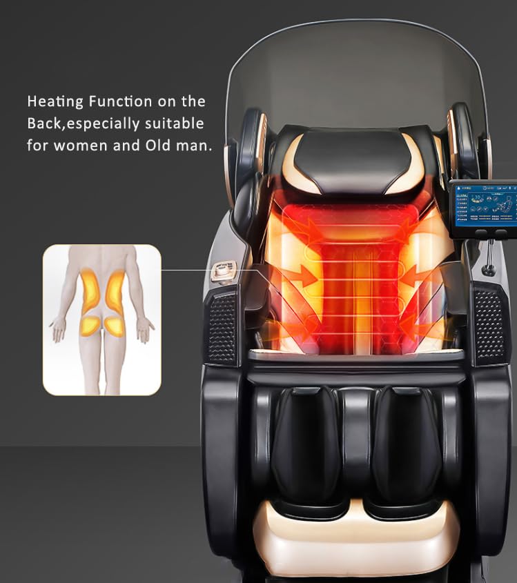 Dr BWC® Full Body Massage Chair Executive Class 5D Automatic Massage Chair Zero Gravity ,Luxury Full Body Massage Chair – 5D AI Technology, Health Monitoring & Smart Tablet Control (Black)