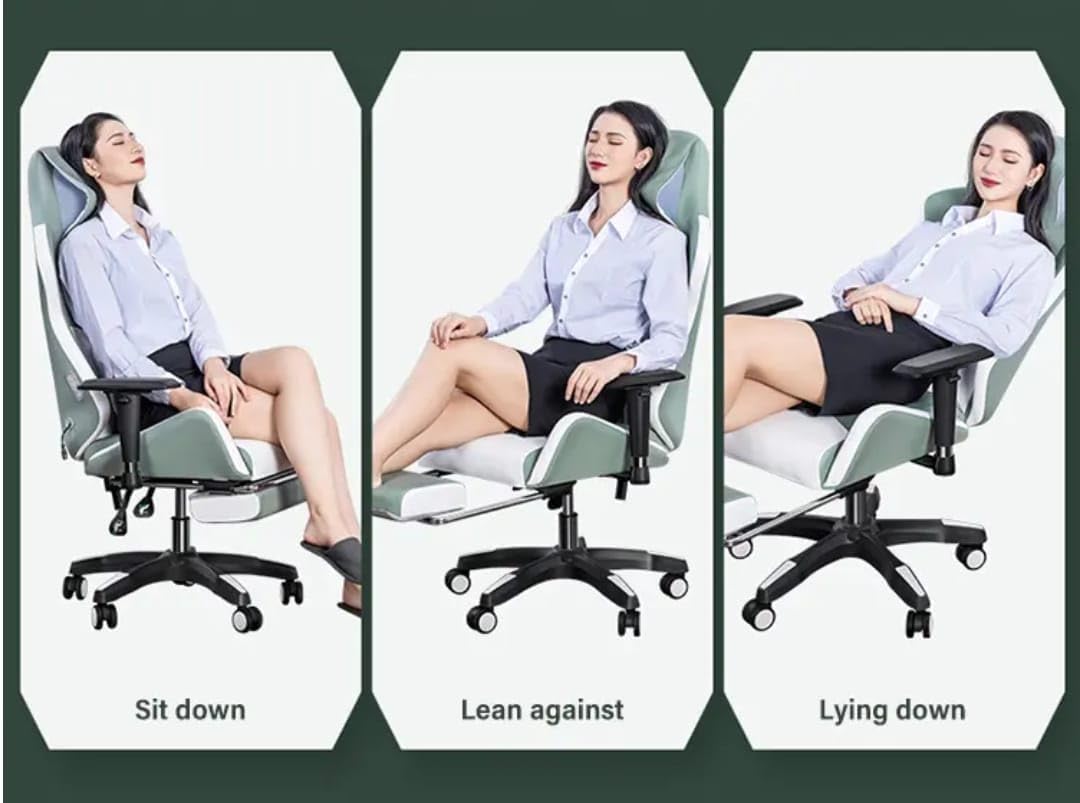 Dr BWC® The Founder Office & Gaming Body Electric Massage Chair with Shiatsu Rolling & Tapping Pressure Corded Electric Massage, White & Pistau