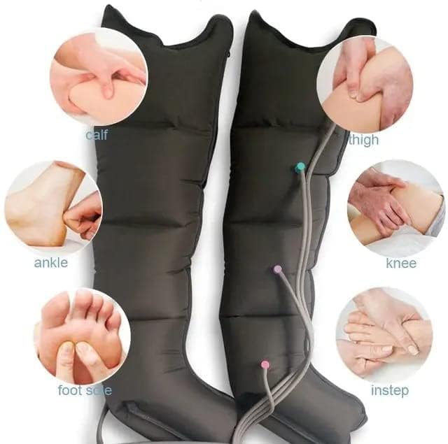 DR BWC® Leg, Calf & Foot Pneumatic Air Compression Massager with 4 Chamber, Remote| Leg Recovery Massager for Pain Relief & Circulation | Portable Air Pressure Therapy Pants