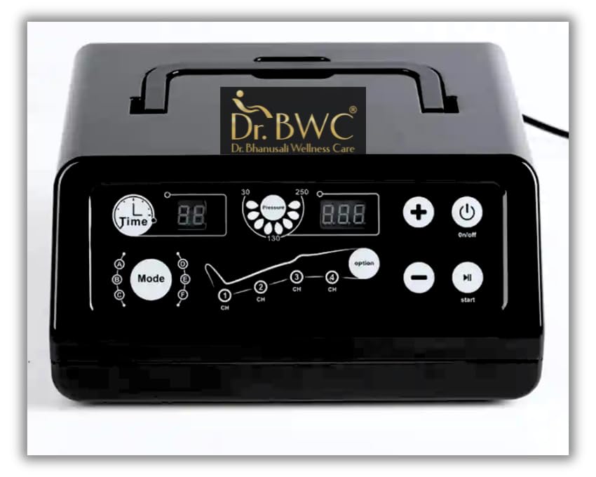 DR BWC® Leg, Calf & Foot Pneumatic Air Compression Massager with 4 Chamber, Remote| Leg Recovery Massager for Pain Relief & Circulation | Portable Air Pressure Therapy Pants