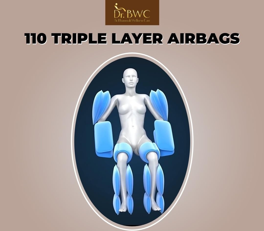 DR BWC® Space Capsule Zero Gravity Business Class Massage Chair for Stress Relief | Electric Massage Machine | Hot Compress Therapy | Auto Wellness Massage Chair for Back Pain Relief (Golden Brown)