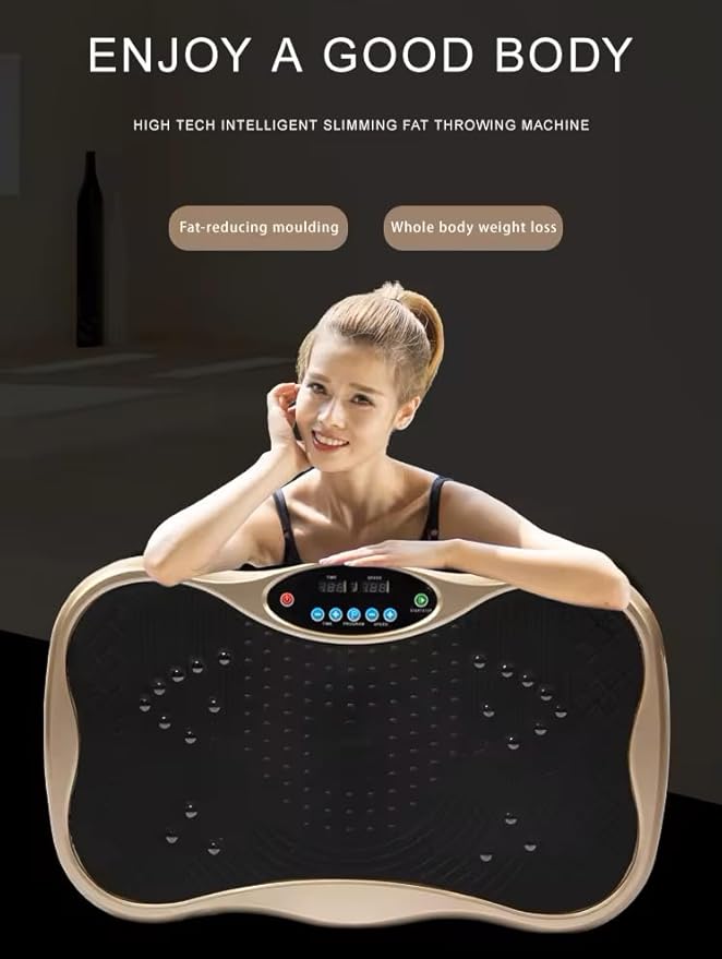 Dr BWC® Crazy Fit Vibration Plate for Weight Loss | Whole Body Vibration Machine for Home & Gym | Body Shaper with Remote Control, Resistance Bands & 99 Speed Levels | Fitness Vibration Plate Trainer