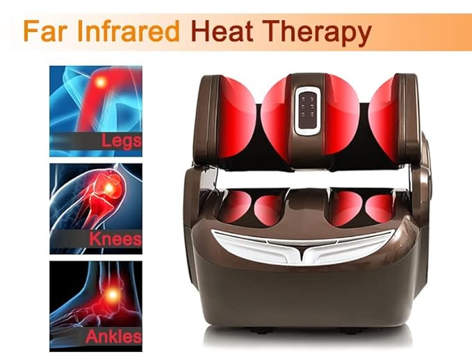 Dr BWC® Premium Foot, Calf & Thigh Massager with Heat, Vibration & Air Compression | 6 Modes, 4 Intensities | Adjustable Fit | Auto Shut-Off | Ideal for Pain Relief & Circulation