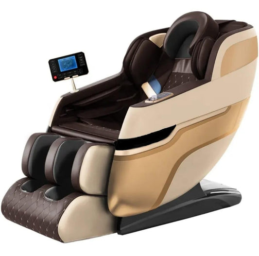 DR BWC® Space Capsule Zero Gravity Business Class Massage Chair for Stress Relief | Electric Massage Machine | Hot Compress Therapy | Auto Wellness Massage Chair for Back Pain Relief (Golden Brown)