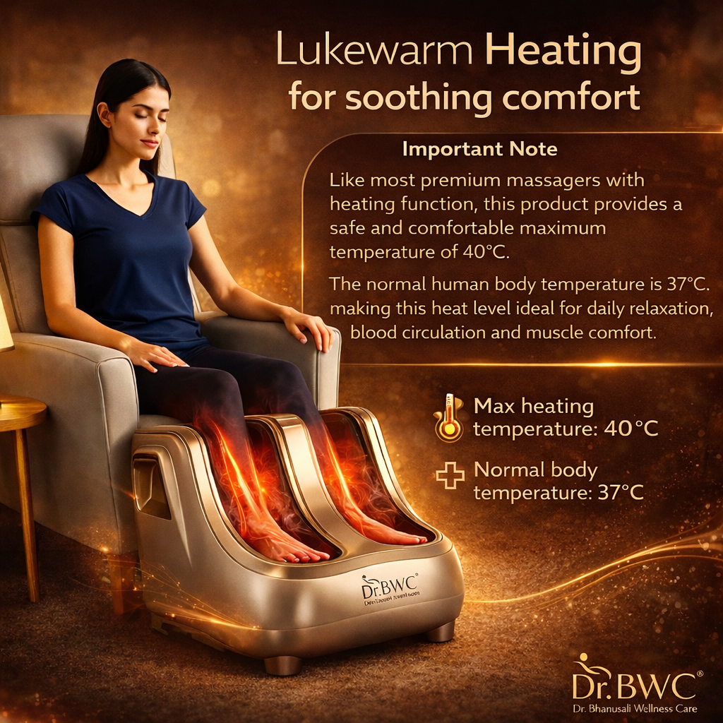 Dr BWC® Foot & Calf Massager Smart Touch Screen Relaxing Leg And foot Massager (With Heat and Vibration) Massager Improving Blood Circulation at Home (Gold)