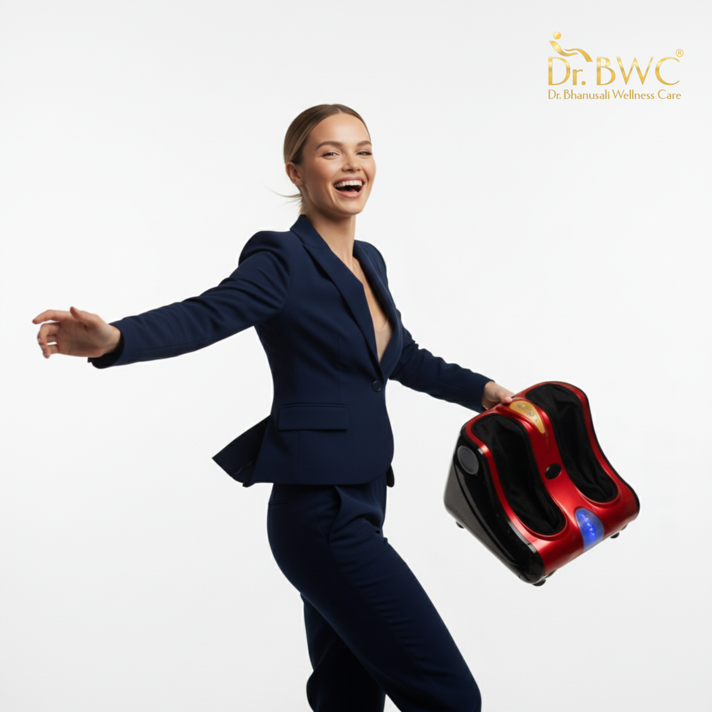 Dr BWC® Foot & Calf Massager Smart Touch Screen Relaxing Leg And foot Massager (With Heat and Air Squezzing) Massager Improving Blood Circulation at Home (Red)