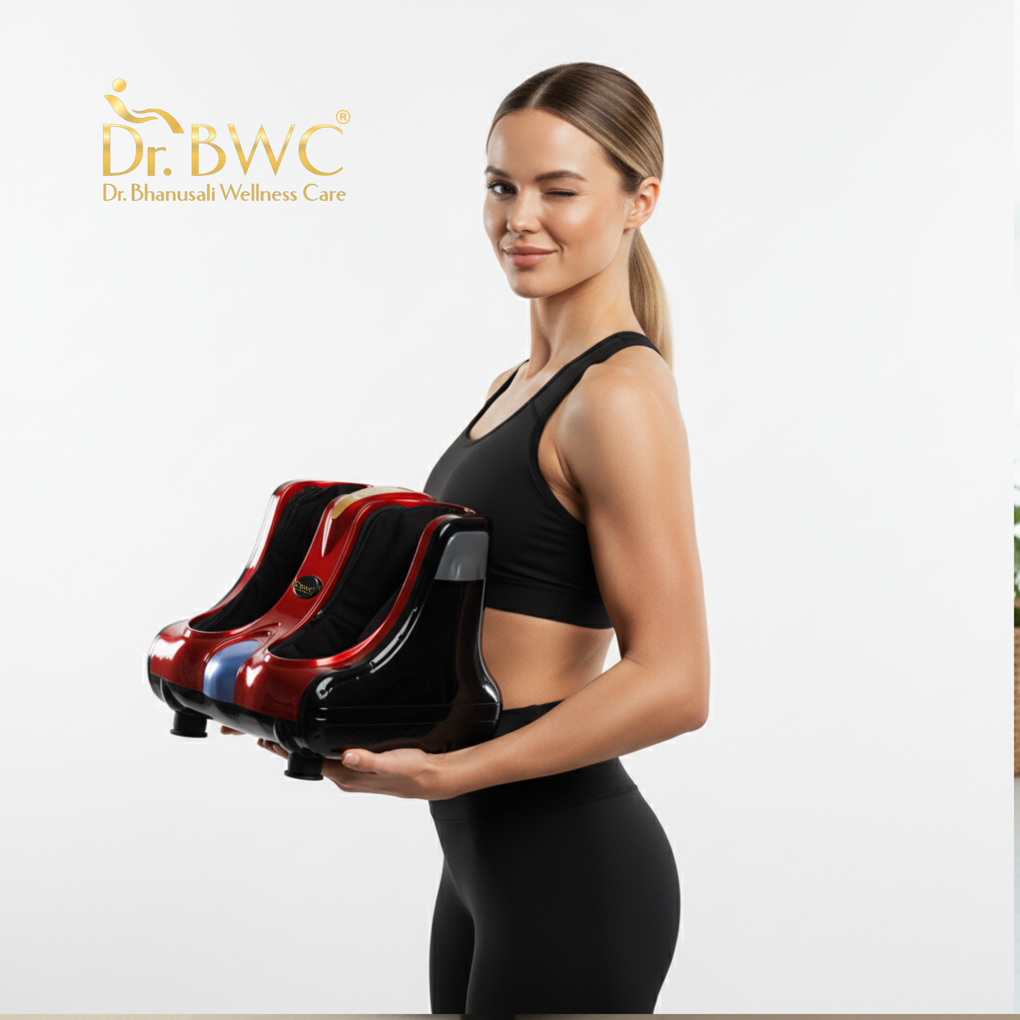 Dr BWC® Foot & Calf Massager Smart Touch Screen Relaxing Leg And foot Massager (With Heat and Air Squezzing) Massager Improving Blood Circulation at Home (Red)