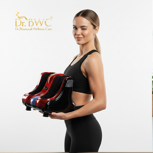 Dr BWC® Foot & Calf Massager Smart Touch Screen Relaxing Leg And foot Massager (With Heat and Air Squezzing) Massager Improving Blood Circulation at Home (Red)