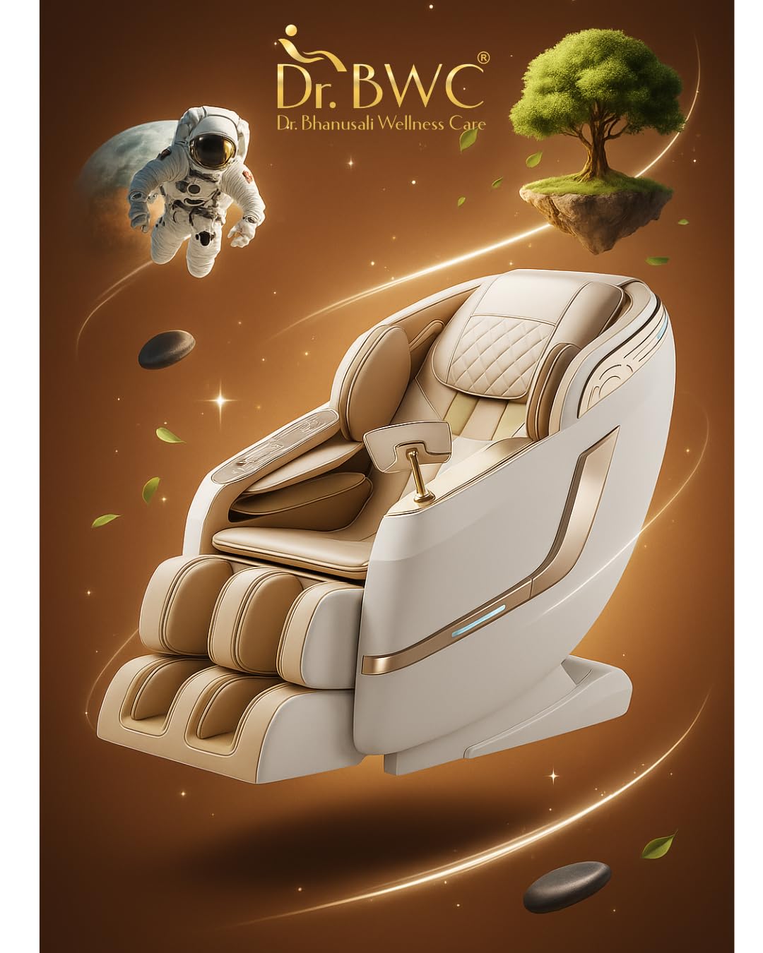 DR BWC® Leather 4D Zero Gravity Massage Chair for Stress, Pain Relief Electric Massage Chair AI Intelligent Core Manipulator with Bluetooth, Long SL Track 24 Combination Massage,Best for Home Use