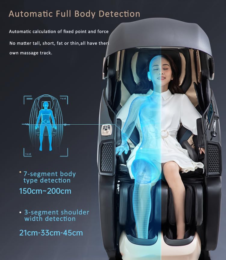 Dr BWC® Full Body Massage Chair Executive Class 5D Automatic Massage Chair Zero Gravity ,Luxury Full Body Massage Chair – 5D AI Technology, Health Monitoring & Smart Tablet Control (Black)