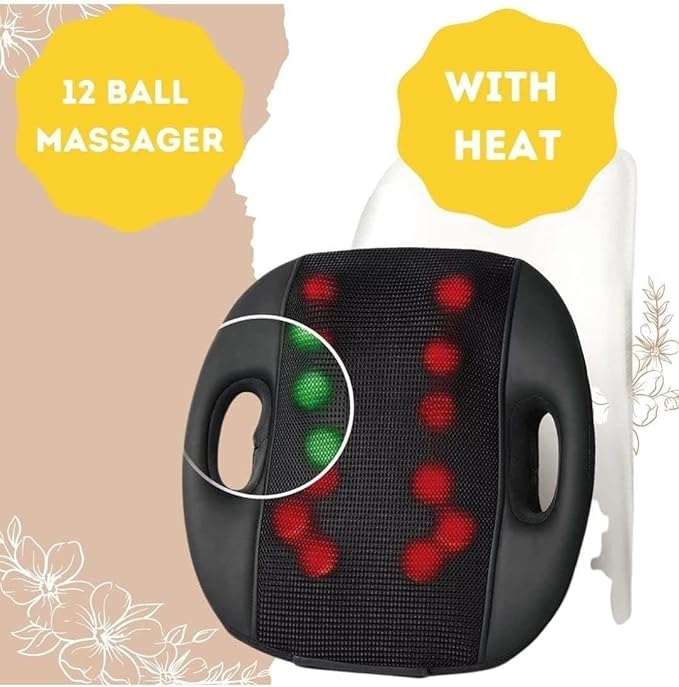 DR BWC Corded Electric Blueidea Back Massage Cushion Car Seat Massager Portable Massage For Back Pain Back Massager For Chair And Sofa 3D Back Massager 12 Ball Massager Deep Massage Cushion