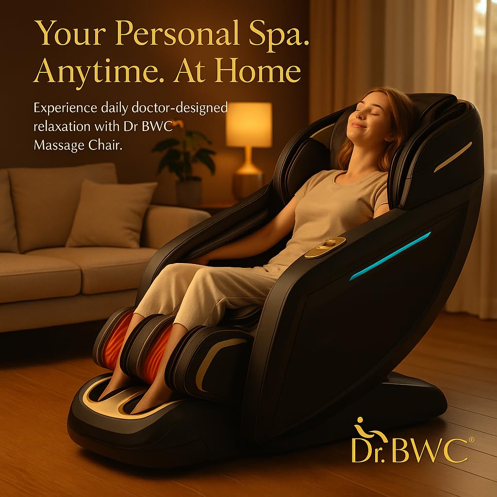 DR BWC® 4D AI Zero Gravity Full Body Massage Chair | Dual SL-Track, Auto Body Scan, Bluetooth Speakers, Heat Therapy, Foot Rollers, Cradle Massage Modes | Luxury Recliner for Home & Office