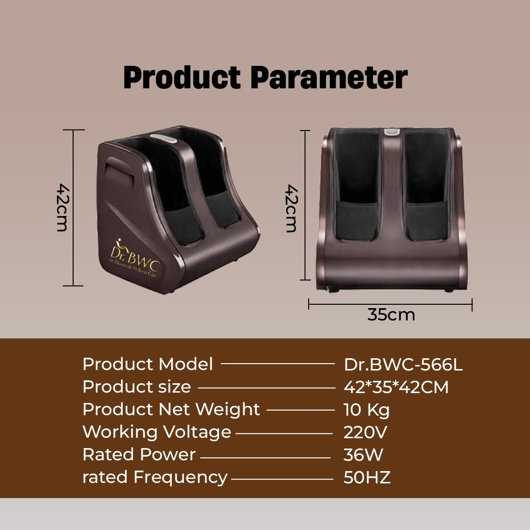 DR BWC® Foot, Calf and Leg Massager Smart Touch Screen Relaxing Leg And foot Massager (With Heat and Vibration) Pain Relief & Improving Blood Circulation for Home