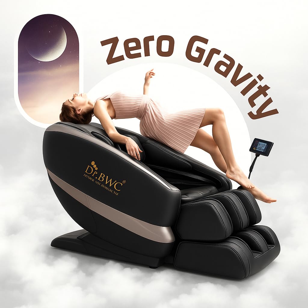 DR BWC® Zero Gravity Massage Chair Recliner – Full Body Tuina Massage with 18 Rollers, 16 Auto Programs, Back Heat, Foot & Calf Massage, Bluetooth Speakers, LCD & Voice Control