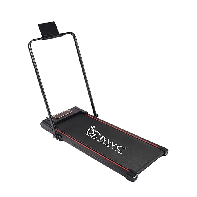 Dr BWC® Folding Treadmill, 124x57 cm Running Surface, Remote Control, Anti-Slip Belt, Phone Holder, Foldable Handrail