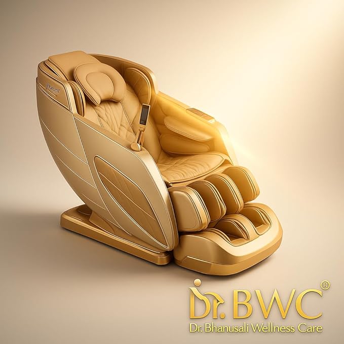 DR BWC® 4D Zero Gravity Full Body Massage Chair Recliner with AI Body Scan, Smart Voice Command, Dual Remote, Heat Therapy, Foot & Calf Rollers, 120 Airbags & Bluetooth Speakers (Beige)