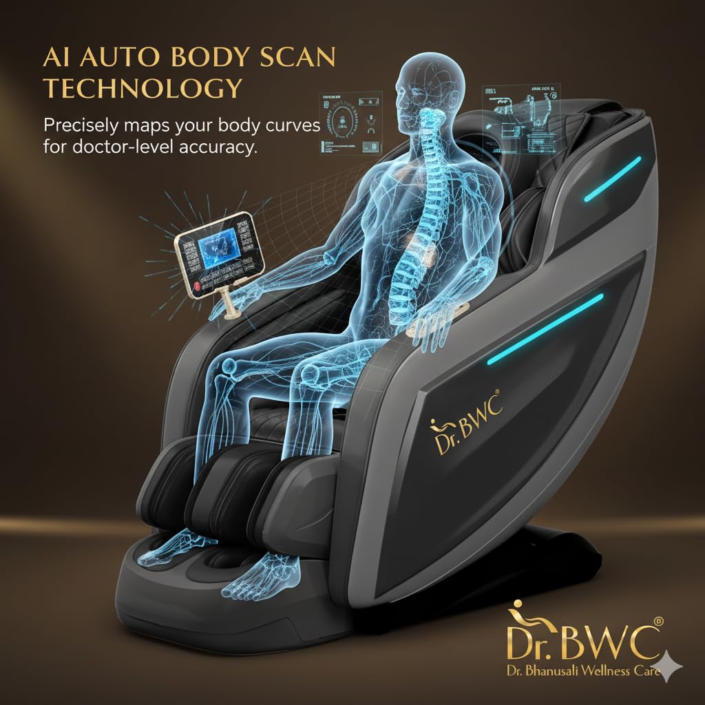 DR BWC® 4D AI Zero Gravity Full Body Massage Chair | Dual SL-Track, Auto Body Scan, Bluetooth Speakers, Heat Therapy, Foot Rollers, Cradle Massage Modes | Luxury Recliner for Home & Office