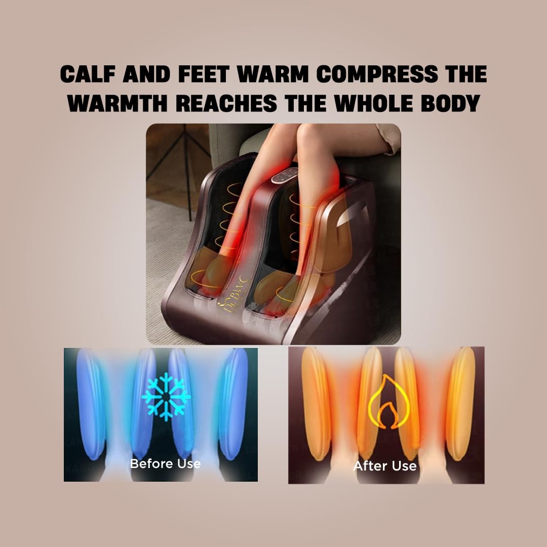 DR BWC® Foot, Calf and Leg Massager Smart Touch Screen Relaxing Leg And foot Massager (With Heat and Vibration) Pain Relief & Improving Blood Circulation for Home