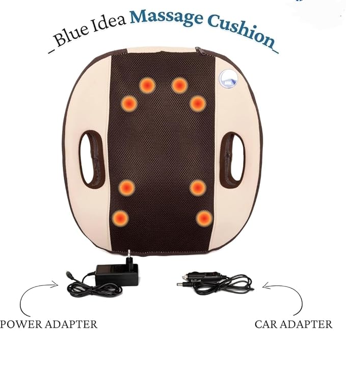 DR BWC Corded Electric Blueidea Back Massage Cushion Car Seat Massager Portable Massage For Back Pain Back Massager For Chair And Sofa 3D Back Massager 12 Ball Massager Deep Massage Cushion