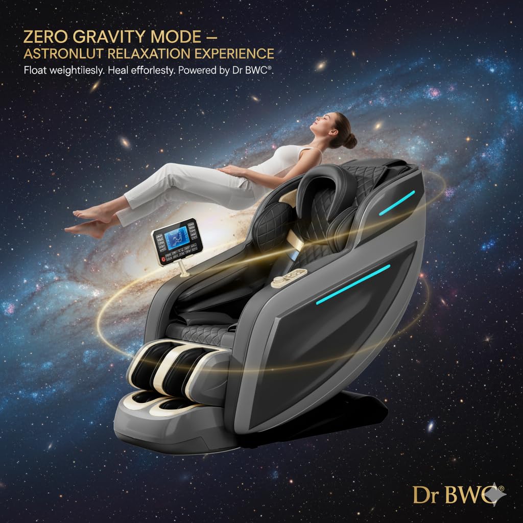 DR BWC® 4D AI Zero Gravity Full Body Massage Chair | Dual SL-Track, Auto Body Scan, Bluetooth Speakers, Heat Therapy, Foot Rollers, Cradle Massage Modes | Luxury Recliner for Home & Office