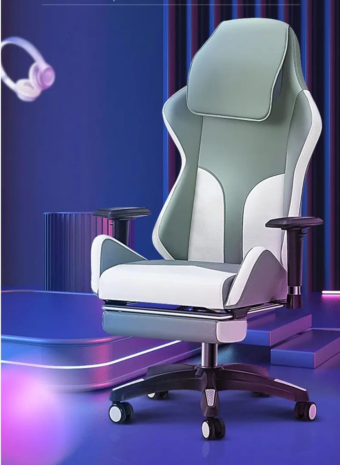 Dr BWC® The Founder Office & Gaming Body Electric Massage Chair with Shiatsu Rolling & Tapping Pressure Corded Electric Massage, White & Pistau