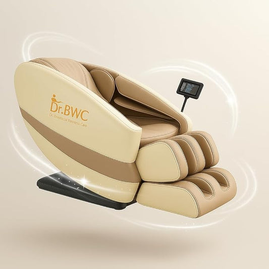 DR BWC® Zero Gravity Massage Chair Recliner – Full Body Tuina Massage with 18 Rollers, 16 Auto Programs, Back Heat, Foot & Calf Massage, Bluetooth Speakers,(Beigh)