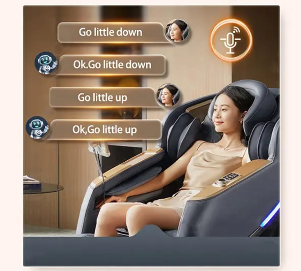 DR BWC® 4D AI Zero-Gravity Full Body Massage Chair | Double SL-Track 128 cm | Back Heat | Foot & Calf Rollers | Air Compression | Voice Control, Bluetooth | 24 Auto Programs for Home & Office