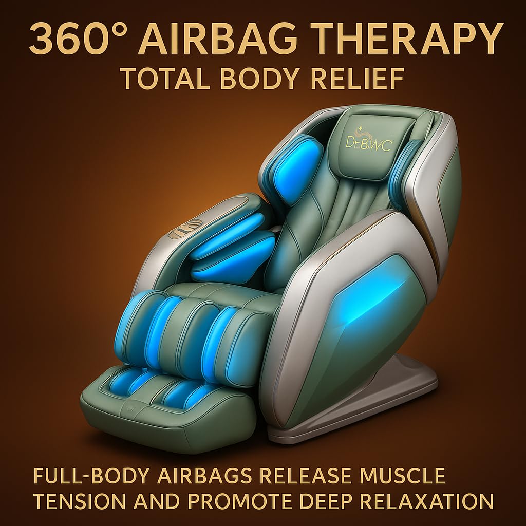 DR BWC® Massage Chair-IntelliZen 5D with ABS Body,Comfort with 22 Auto Wellness Programs, Human-Like Vario Motion Mechanism,Dual Heating Lower Back, Double SL Track (Pastel Pista)