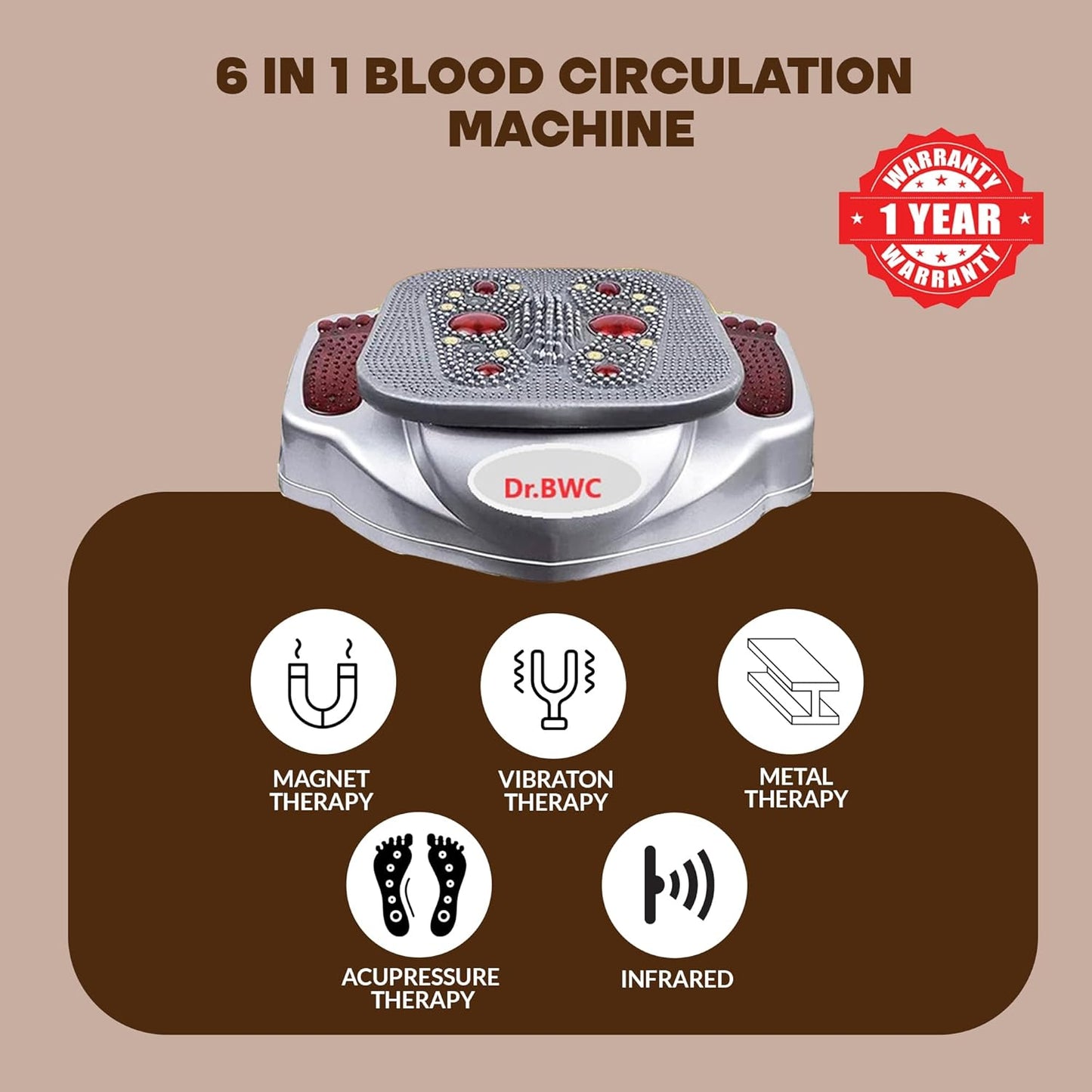 Dr BWC Full Body Vibration Massager for Home Use | Electric Vibration Machine with 2 Speed Modes | Wellness & Relaxation Equipment