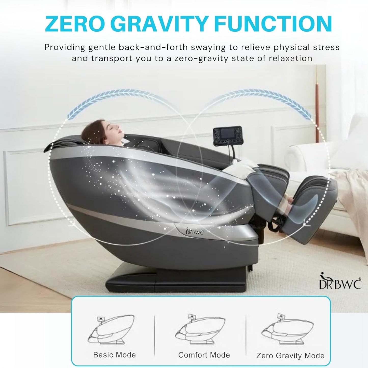 DR BWC® Zero Gravity Massage Chair Recliner – Full Body Tuina Massage with 18 Rollers, 16 Auto Programs, Back Heat, Foot & Calf Massage, Bluetooth Speakers, LCD & Voice Control
