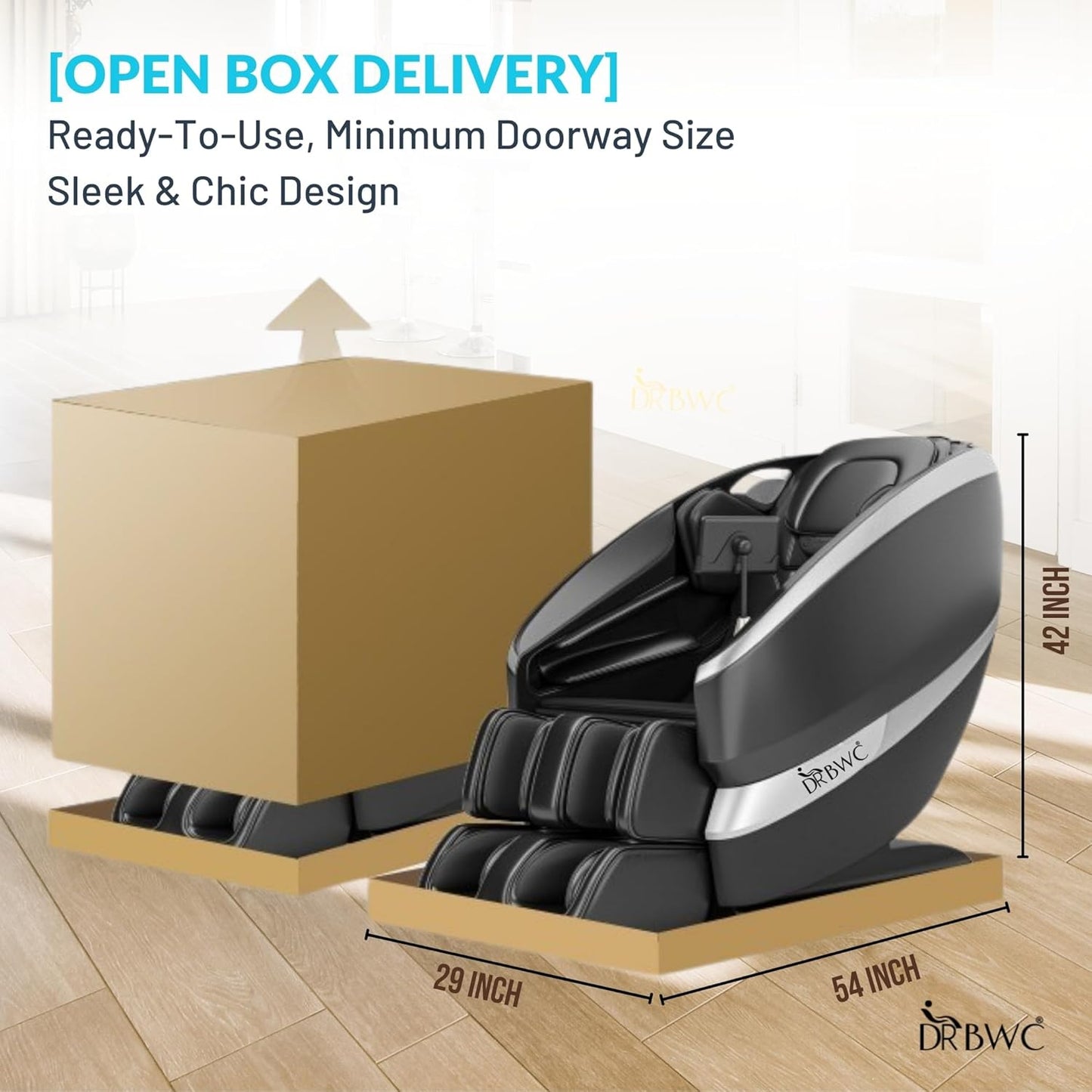 DR BWC® Zero Gravity Massage Chair Recliner – Full Body Tuina Massage with 18 Rollers, 16 Auto Programs, Back Heat, Foot & Calf Massage, Bluetooth Speakers, LCD & Voice Control