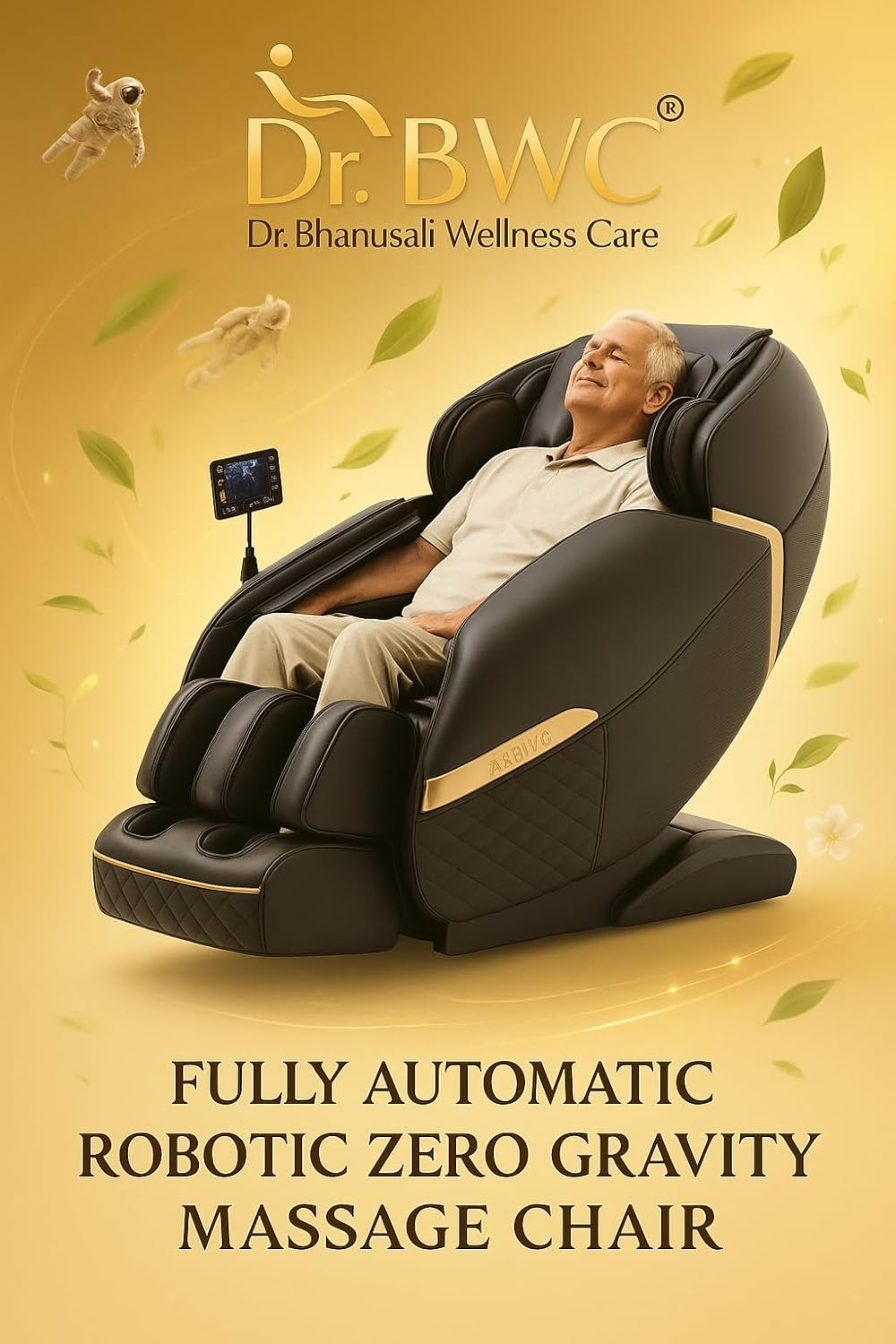DR BWC® 4D AI Zero Gravity Full Body Massage Chair for Home & Office | SL Track | Air Compression | Heated Recliner with Bluetooth, Smart Touch Panel & Auto Modes (Black)