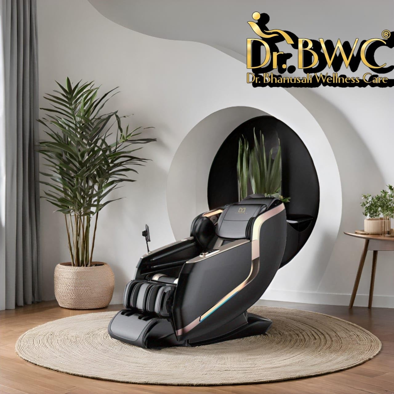 DR BWC® Space Capsule Automatic Massage Chair for Home 4D Zero Gravity Full Body Heating and Foot Massage Chair with Smart Touch Screen and Thigh Airbag