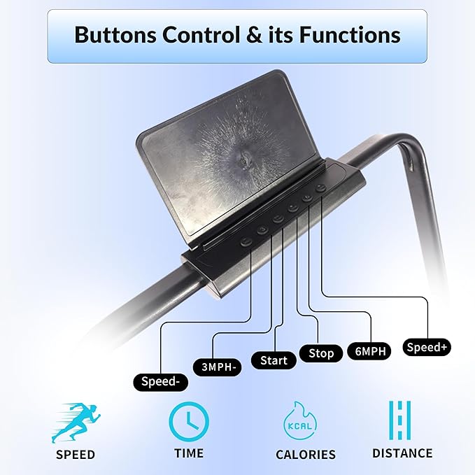 Dr BWC® Folding Treadmill, 124x57 cm Running Surface, Remote Control, Anti-Slip Belt, Phone Holder, Foldable Handrail