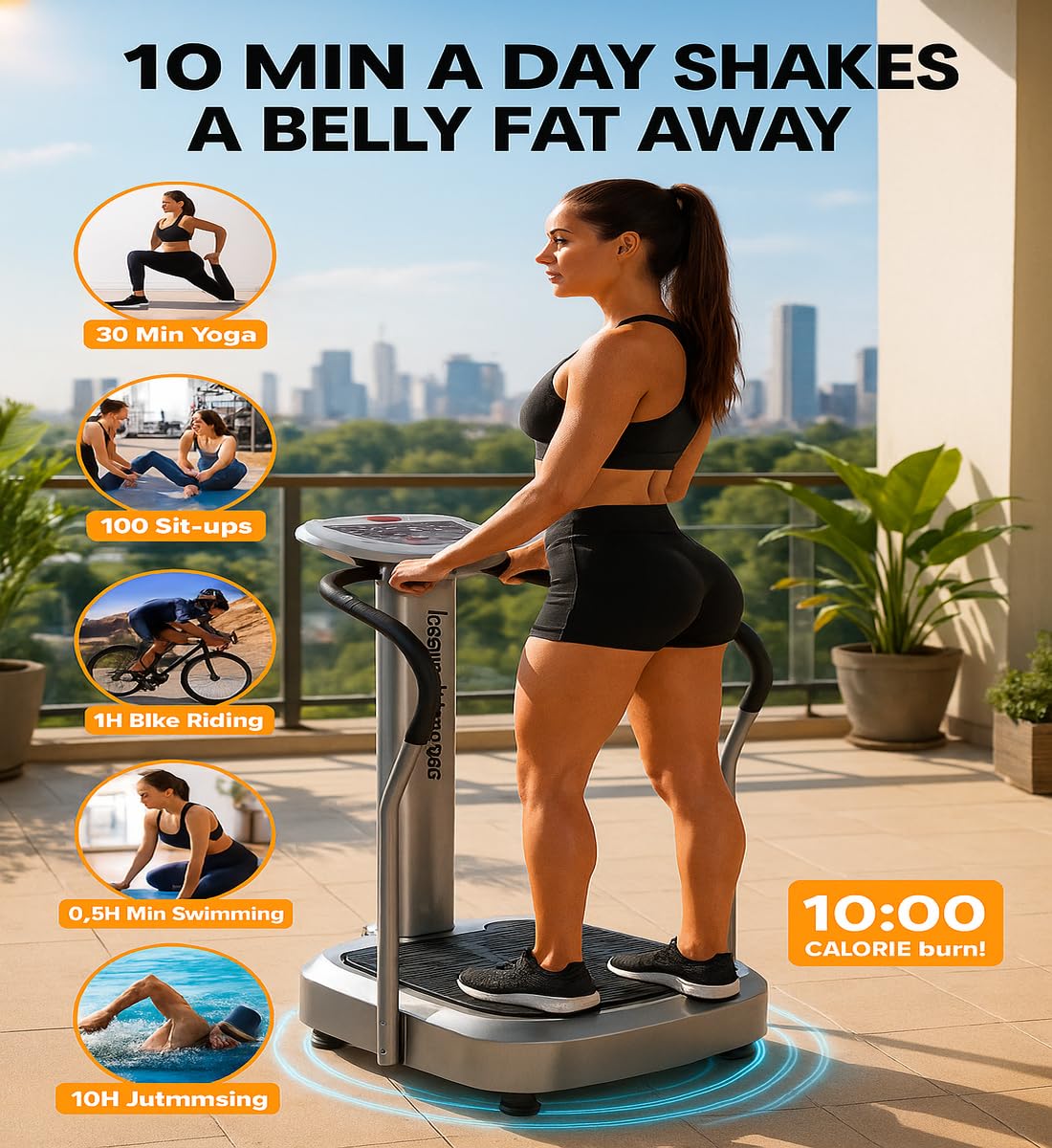 Dr BWC® Heavy Duty Vibration Plate Machine | Full Body Slimming & Fitness Massager for Home Gym | Powerful Crazy Fit Platform for Weight Loss & Muscle Toning