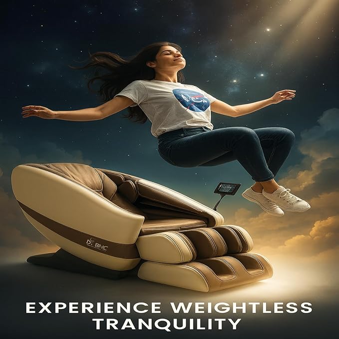 DR BWC® Zero Gravity Massage Chair Recliner – Full Body Tuina Massage with 18 Rollers, 16 Auto Programs, Back Heat, Foot & Calf Massage, Bluetooth Speakers,(Beigh)