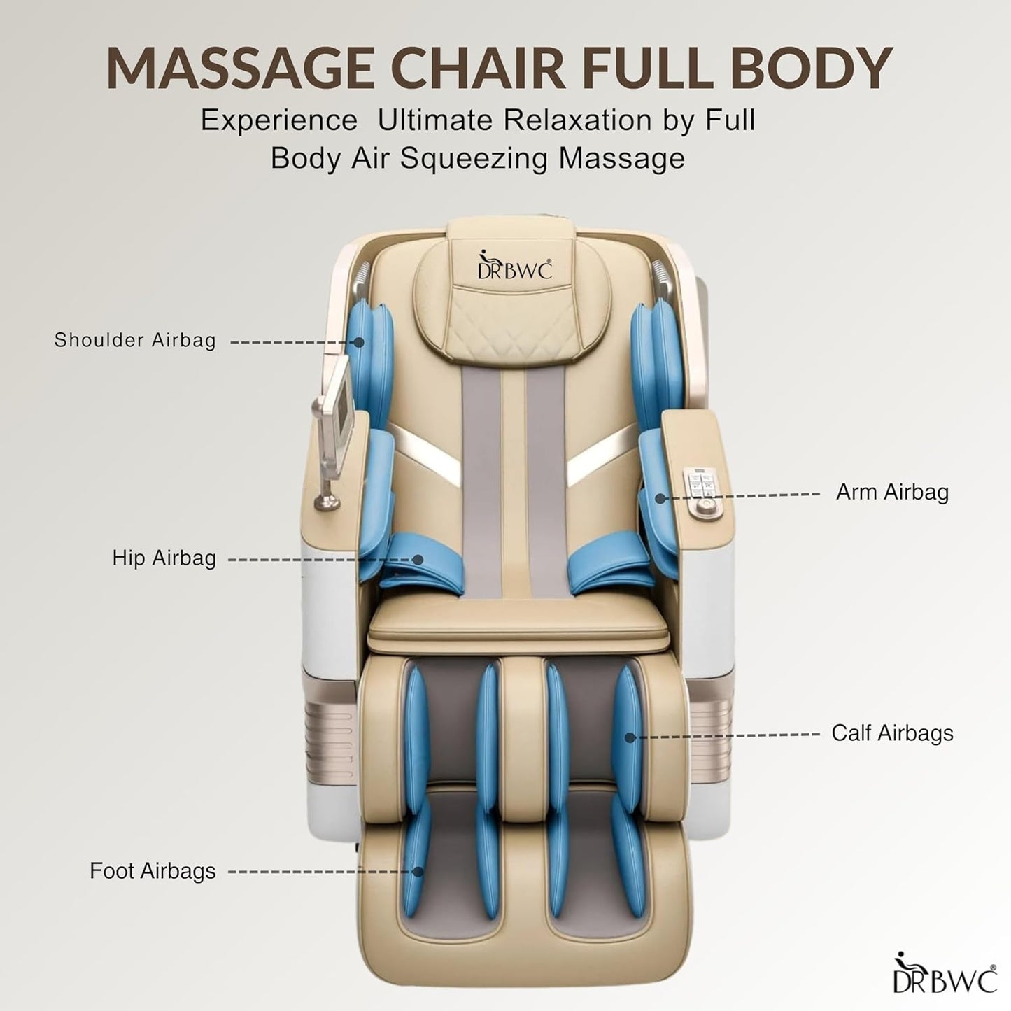 DR BWC® Leather 4D Zero Gravity Massage Chair for Stress, Pain Relief Electric Massage Chair AI Intelligent Core Manipulator with Bluetooth, Long SL Track 24 Combination Massage,Best for Home Use