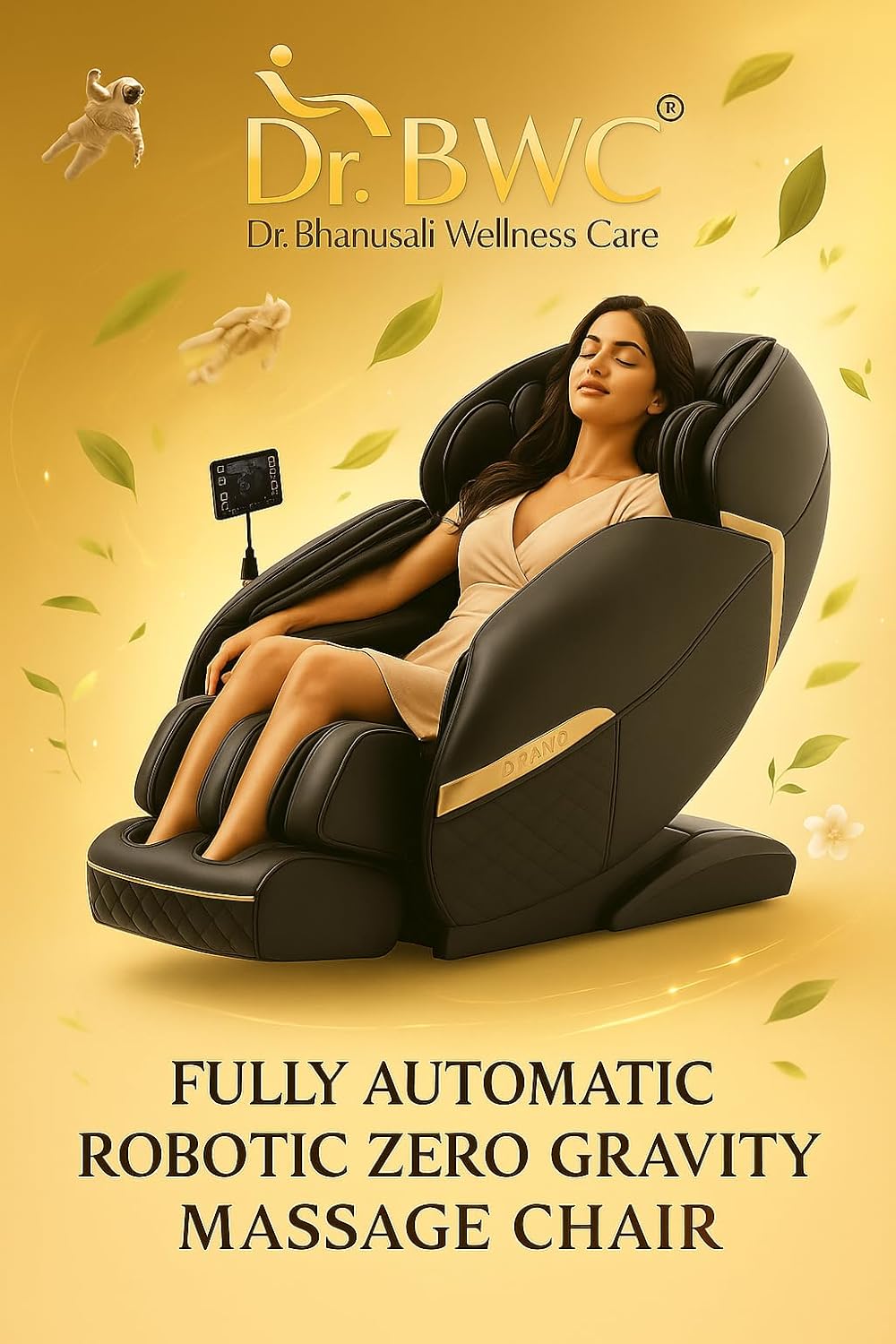 DR BWC® 4D AI Zero Gravity Full Body Massage Chair for Home & Office | SL Track | Air Compression | Heated Recliner with Bluetooth, Smart Touch Panel & Auto Modes (Black)