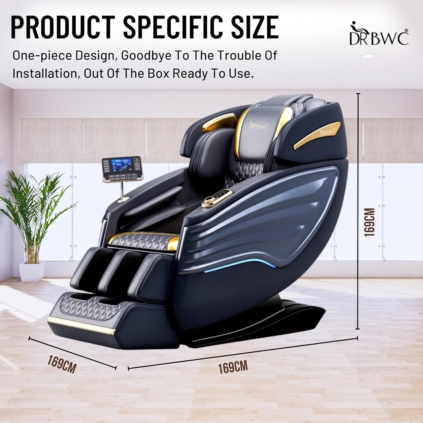DR BWC Leather 4D Automatic Massage Chair | 24 Combination of Massage | ERGONOMICALLY Designed Double SL Track | HUMANTOUCH Massage | AUTO Body SCANNING | Bluetooth CONNECTIVITY | AI Technology