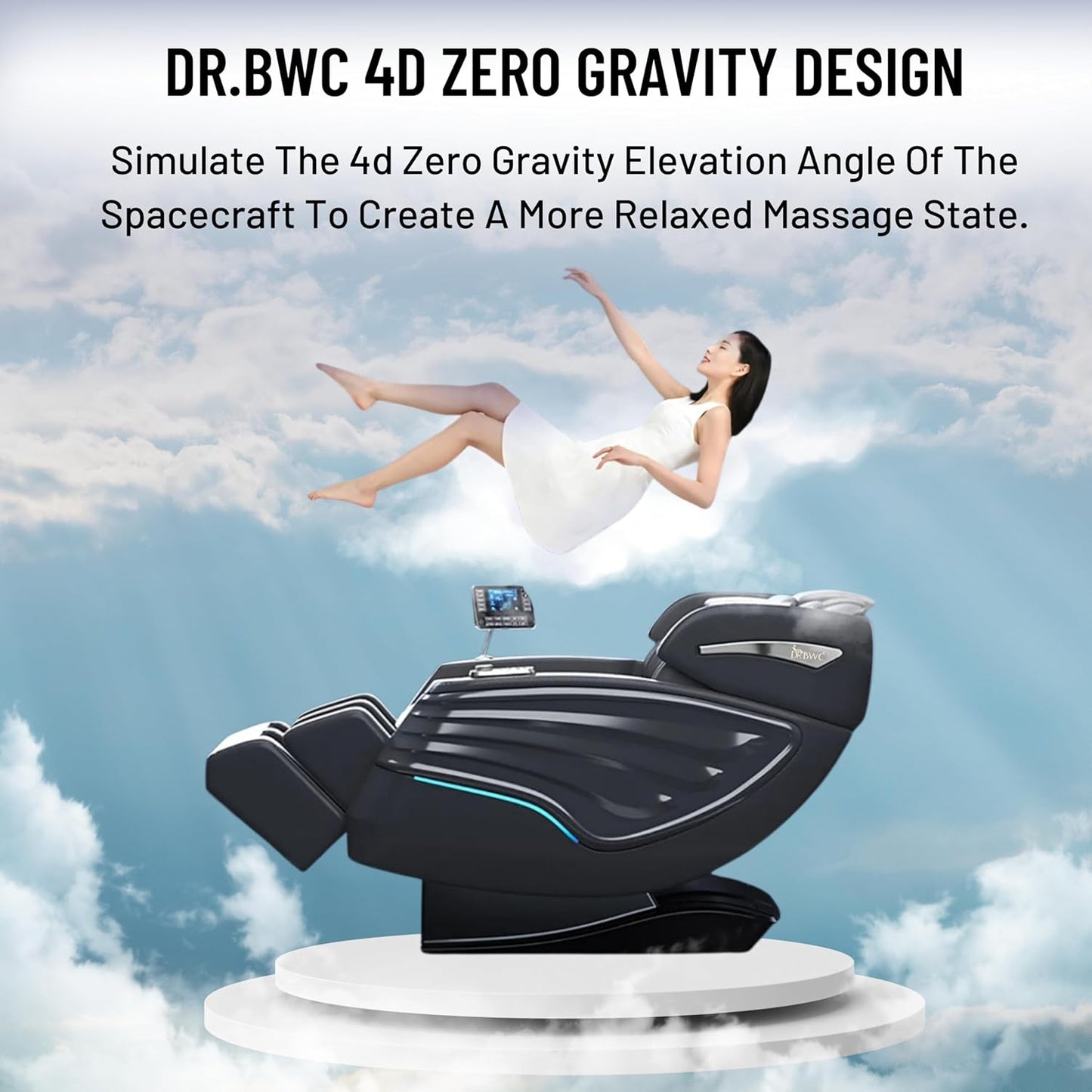 DR BWC Leather 4D Automatic Massage Chair | 24 Combination of Massage | ERGONOMICALLY Designed Double SL Track | HUMANTOUCH Massage | AUTO Body SCANNING | Bluetooth CONNECTIVITY | AI Technology